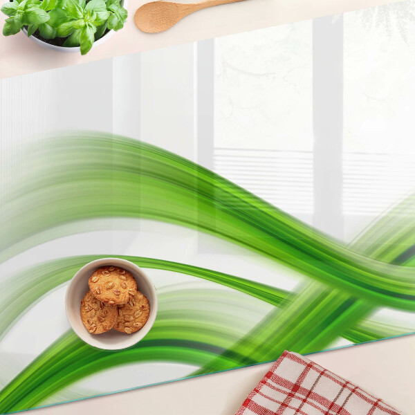 Glas schneidebrett Grüne abstrakte Wellen