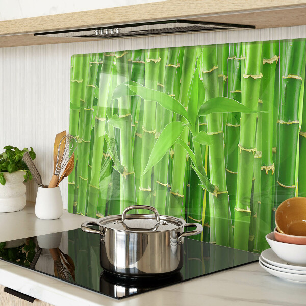 Glas schneidebrett Bambusblätter und -stängel