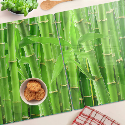 Glas schneidebrett Bambusblätter und -stängel