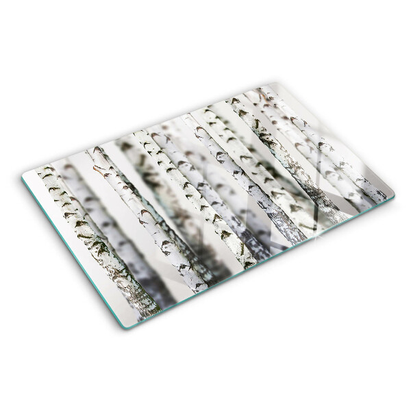 Schneidebrett glas Weiße Birken im Wald