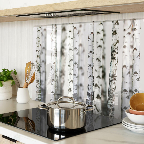 Schneidebrett glas Weiße Birken im Wald