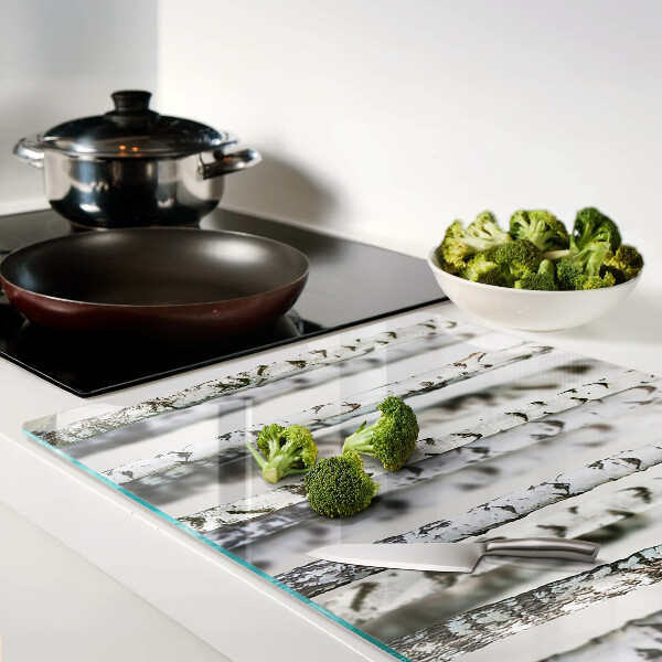 Schneidebrett glas Weiße Birken im Wald