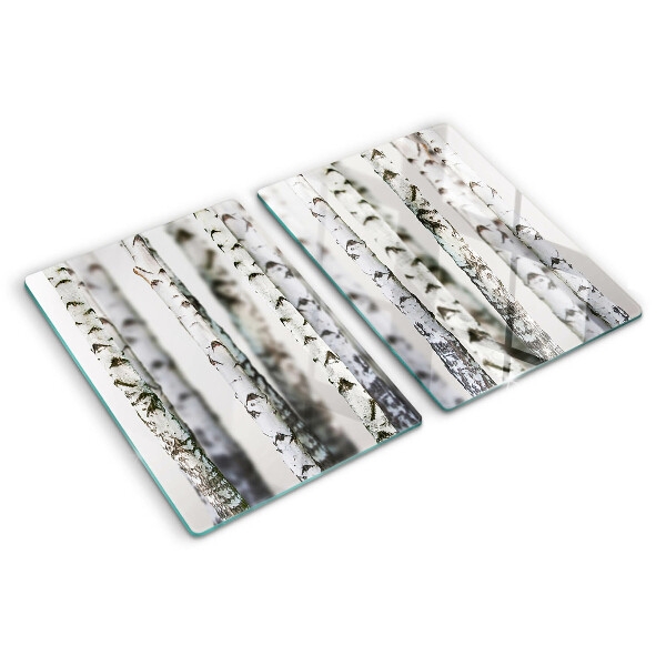 Schneidebrett glas Weiße Birken im Wald