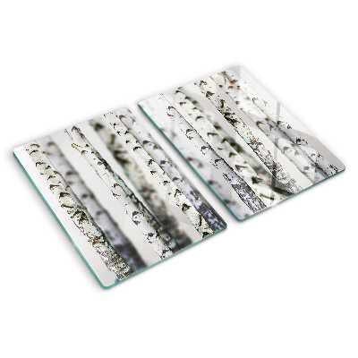 Schneidebrett glas Weiße Birken im Wald