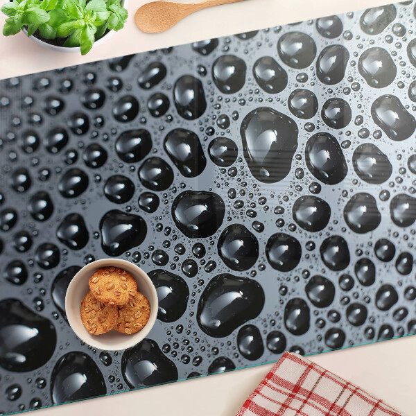 Glas-Schneidebrett mit Motiv aus Wassertropfen