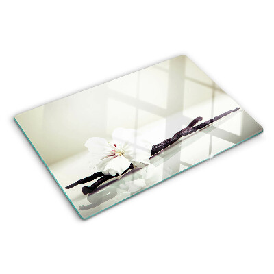 Schneidebrett glas Eine Blume an einem Zweig