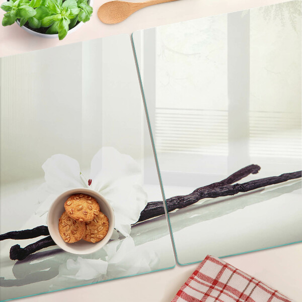 Schneidebrett glas Eine Blume an einem Zweig