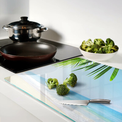 Schneidebrett glas Tropischer Strand mit Palmen