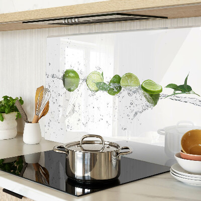 Schneidebrett Glas mit Motiv von Zitronen im Wasser