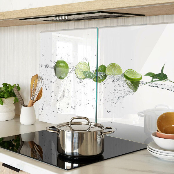 Schneidebrett Glas mit Motiv von Zitronen im Wasser