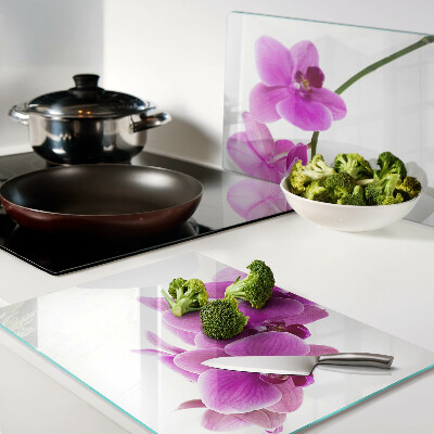 Schneidebrett Orchideenblüten in Rosatönen