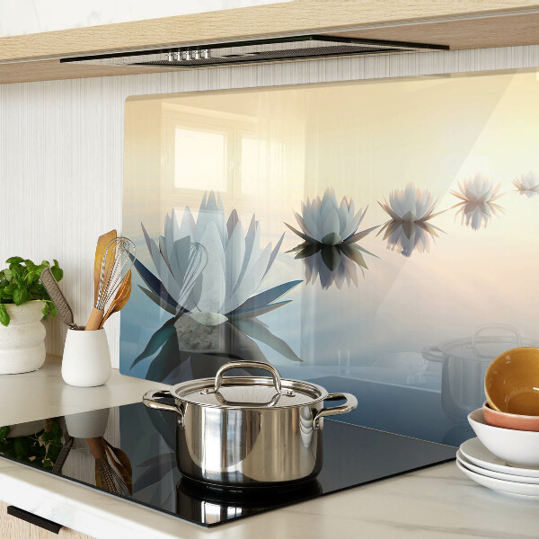 Schneidebrett glas Wasserblumen in Pastelltönen