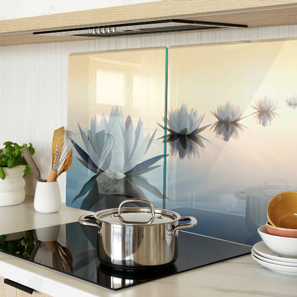 Schneidebrett glas Wasserblumen in Pastelltönen