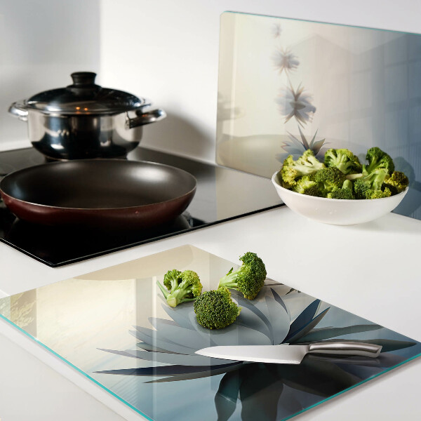 Schneidebrett glas Wasserblumen in Pastelltönen