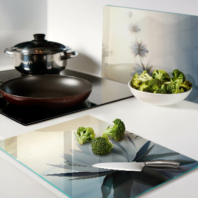 Schneidebrett glas Wasserblumen in Pastelltönen