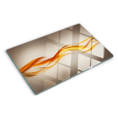 Schneidebrett glas Wellen in Goldtönen