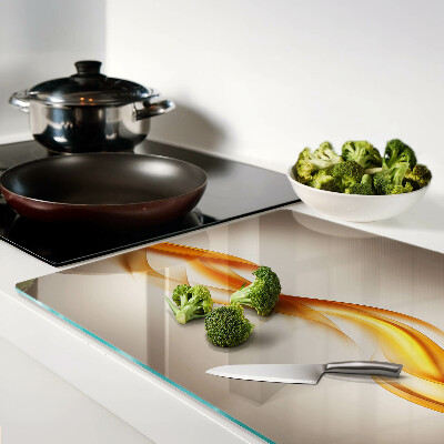 Schneidebrett glas Wellen in Goldtönen