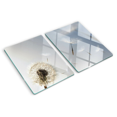 Schneidebrett Löwenzahn im Hintergrund des Fensters