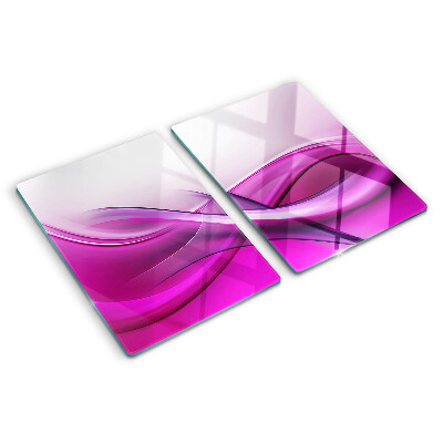 Glas-Schneidebrett mit Wellenmotiv in Rosatönen