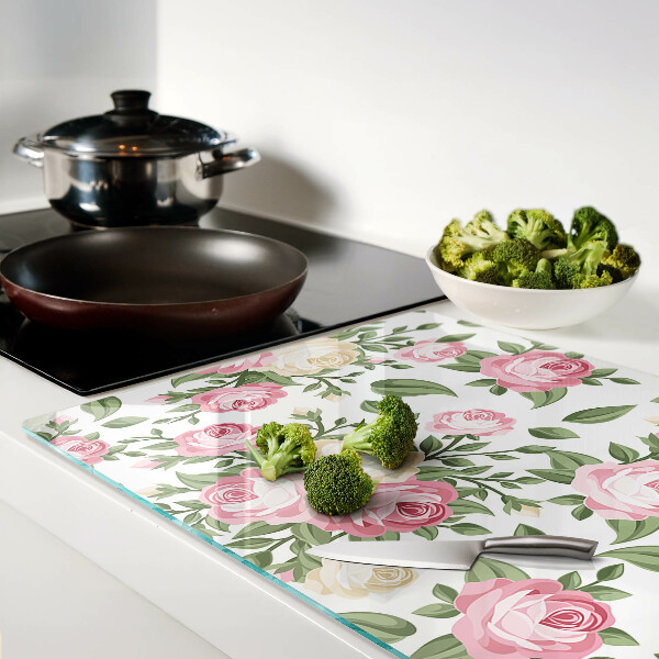 Schneidebrett mit Rosenmuster