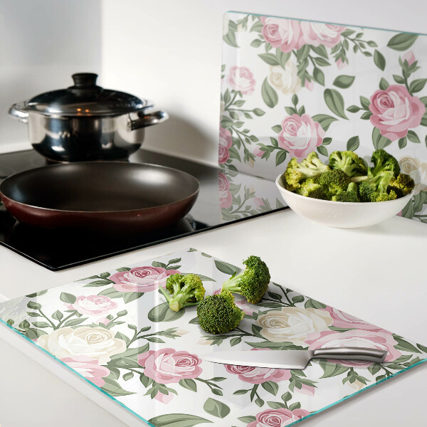 Schneidebrett mit Rosenmuster