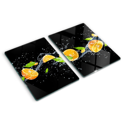 Schneidebrett mit Motiv von Zitrusfrüchten in Wasser