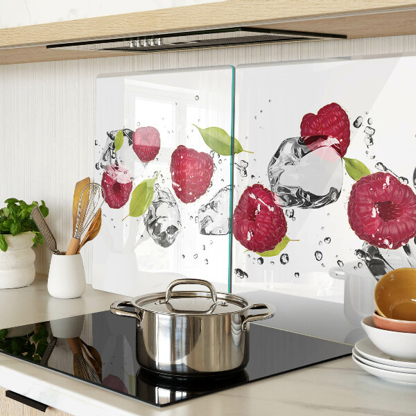 Glas schneidebrett Erdbeeren mit Eis