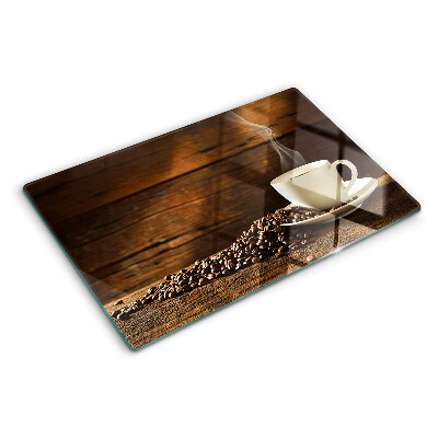 Schneidebrett mit Kaffeebecher-Motiv