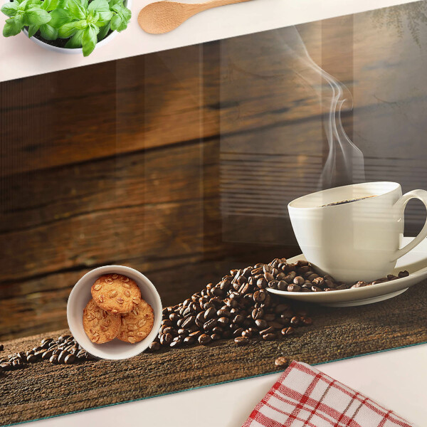 Schneidebrett mit Kaffeebecher-Motiv