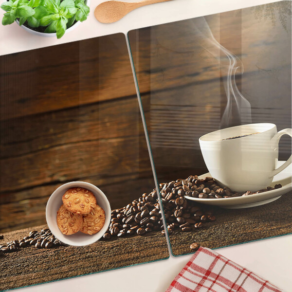 Schneidebrett mit Kaffeebecher-Motiv