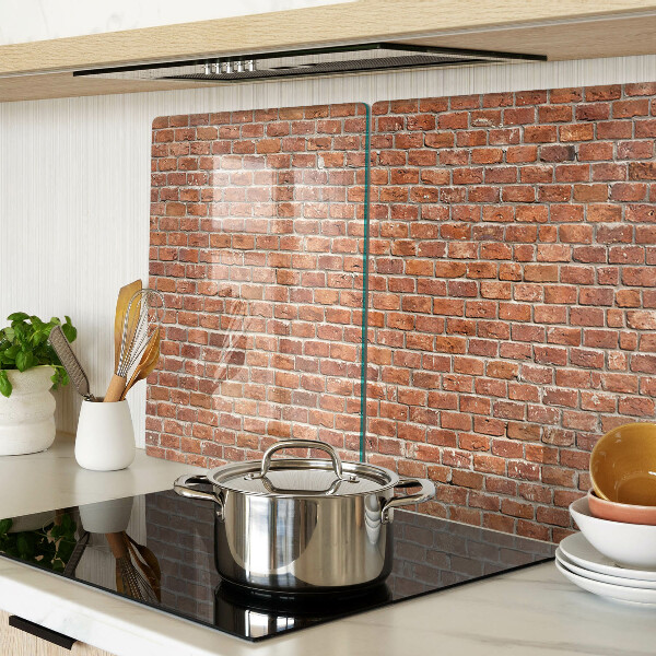 Glas-Schneidebrett mit Ziegelmauer-Motiv