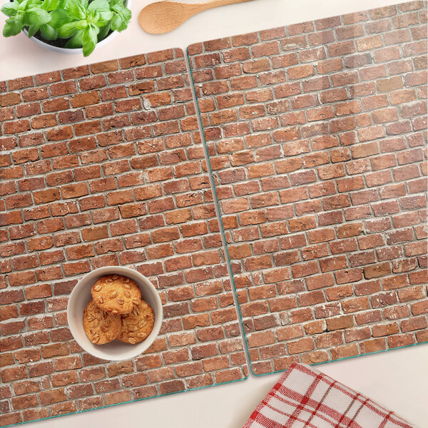 Glas-Schneidebrett mit Ziegelmauer-Motiv