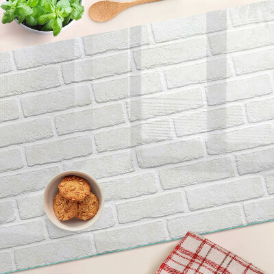 Schneidebrett Glas mit Ziegelmauer-Motiv