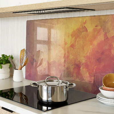 Schneidebrett Glas mit Blumenmotiv in Pastellfarben