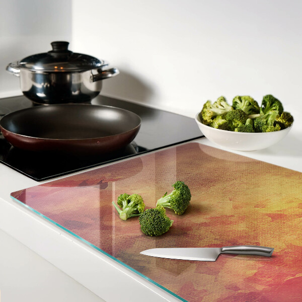 Schneidebrett glas Blumenmotiv in Pastellfarben