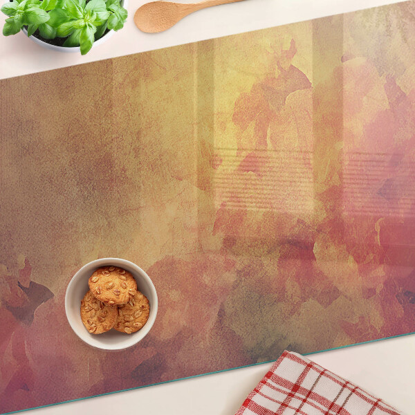 Schneidebrett glas Blumenmotiv in Pastellfarben