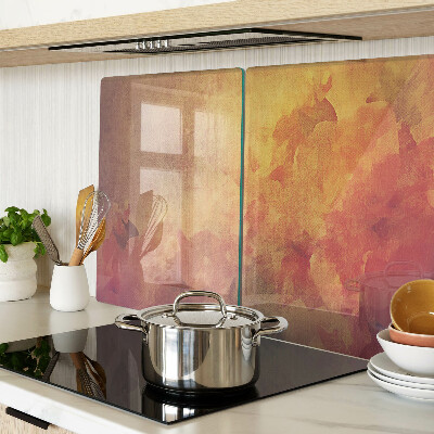 Schneidebrett glas Blumenmotiv in Pastellfarben