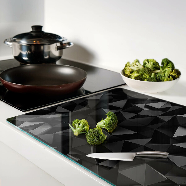 Glas schneidebrett Polygongeometrie in Schwarztönen