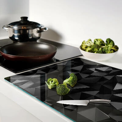 Glas schneidebrett Polygongeometrie in Schwarztönen