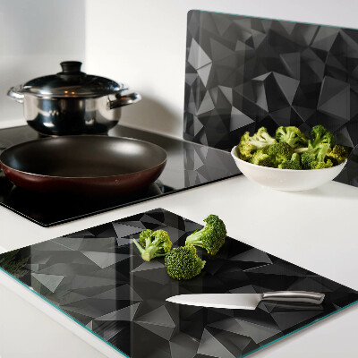 Glas schneidebrett Polygongeometrie in Schwarztönen