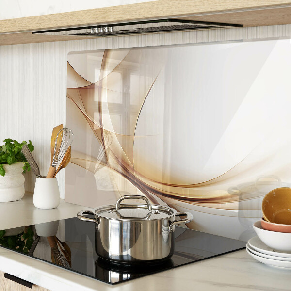 Schneidebrett glas Abstrakte Wellen in Beigetönen