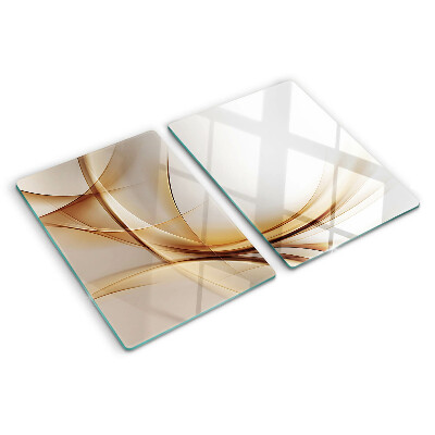 Schneidebrett glas Abstrakte Wellen in Beigetönen