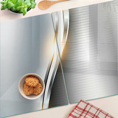 Glas Schneidebrett mit abstraktem Linienmuster