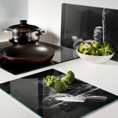 Schneidebrett Tiger im Schwarz-Weiß-Stil