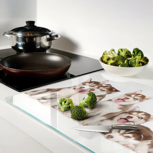 Glas schneidebrett Husky-Welpen