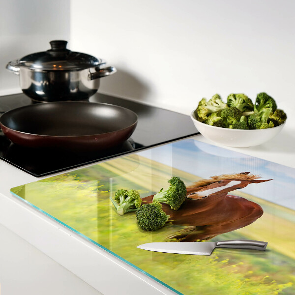 Schneidebrett mit Motiv eines Pferdes auf der Wiese