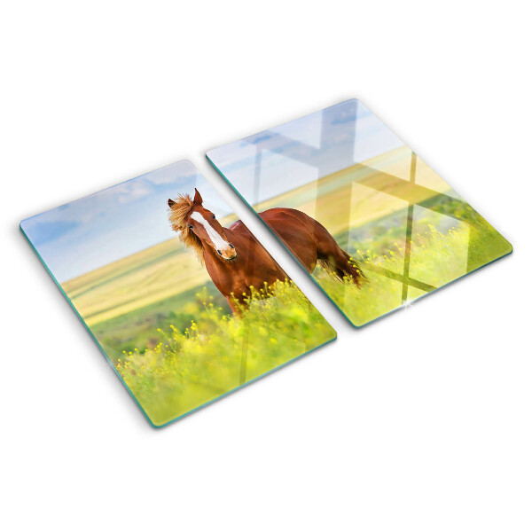 Schneidebrett Ein Pferd auf der Wiese