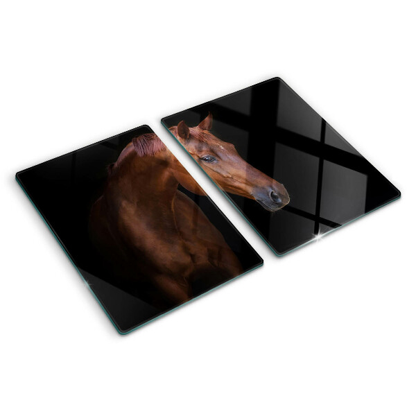 Schneidebrett mit Porträt eines Pferdes