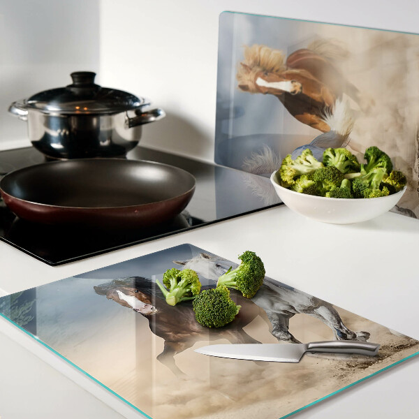 Glas schneidebrett Drei galoppierende Pferde