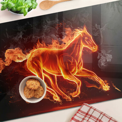 Glas schneidebrett Brennendes Pferd